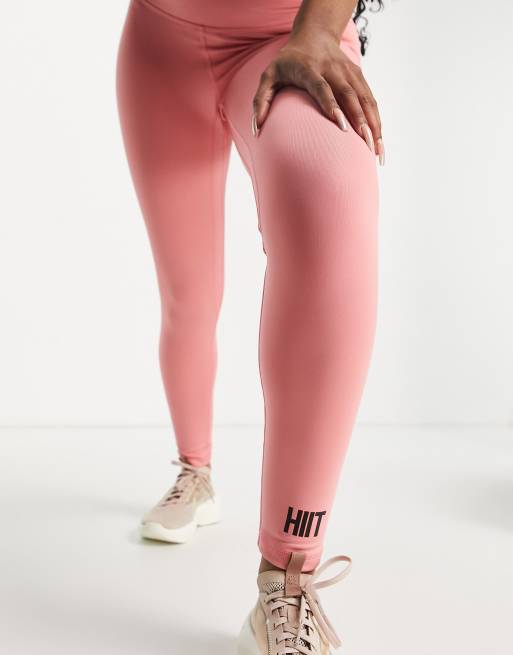 HIIT legging with ruched detail in pink, ASOS