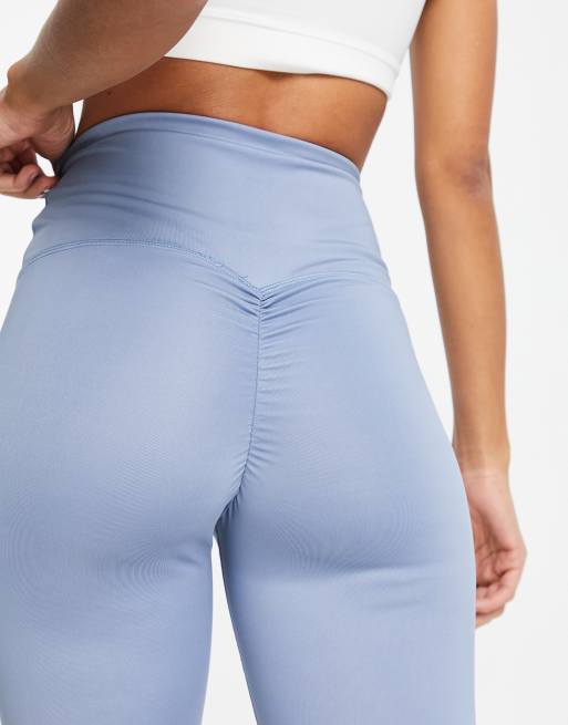 Women's figure-hugging running leggings (XS to 5XL - Large size) - blue/grey