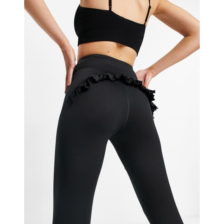 HIIT ruffle leggings in black ASOS