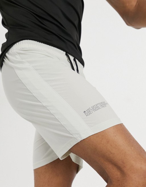 HIIT Running woven mesh shorts in off white