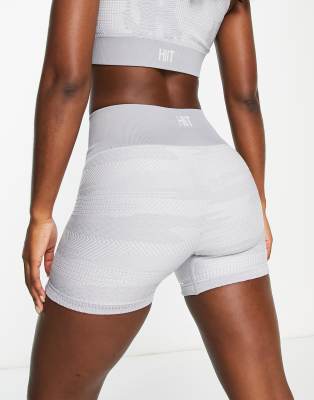 HIIT essential seamless rib booty short-Grey