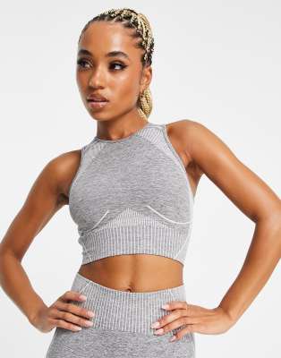 VAI21 2 pack medium support sports bras in grey and green, ASOS