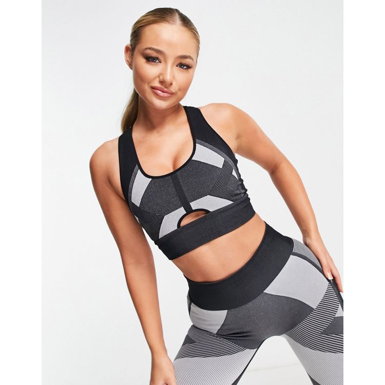 HIIT scoop neck bra with piping