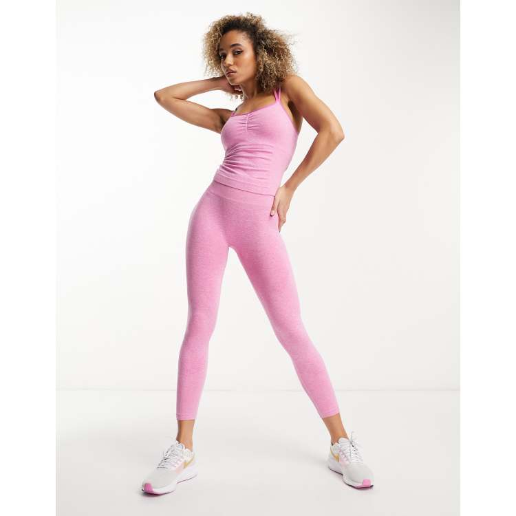 HIIT logo seamless leggings in pink marl