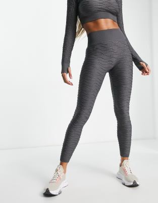 HIIT seamless leggings in textured charcoal - ASOS Price Checker