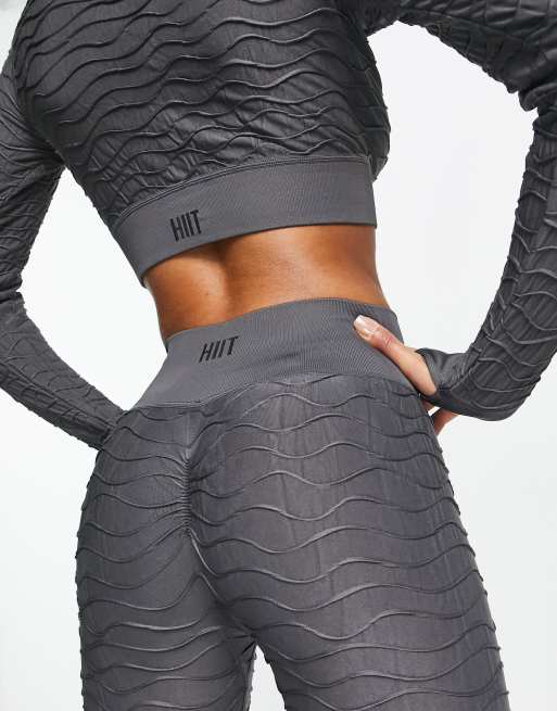 HIIT Seamless Leggings In Textured Charcoal-Grey for Women