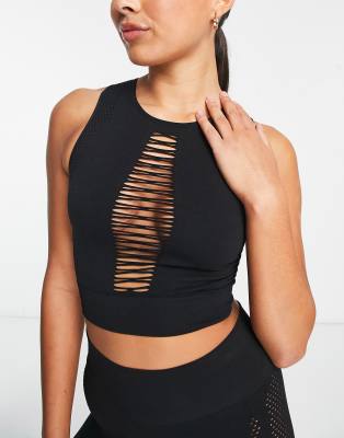 HIIT seamless mesh cross front strap tank - ASOS Price Checker