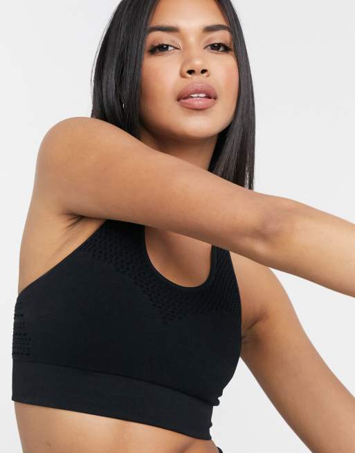 HIIT seamless pointelle bra in black, 3 of 4