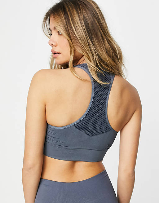 HIIT seamless pointelle bra and leggings in gray