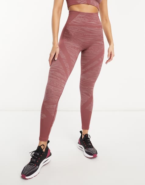 HIIT seamless rib legging in ecru, ASOS