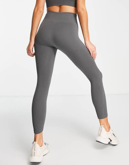 Urban Threads seamless squat proof gym leggings in charcoal gray heather