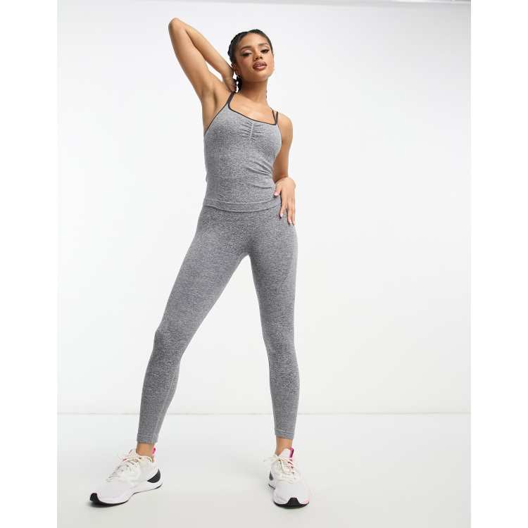 Hiit Ribbed Seamless Leggings Dark Greylock