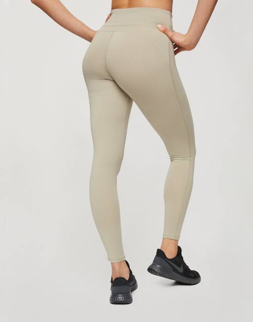 HIIT - Signatur-leggings i beige bomuld, 2 af 4