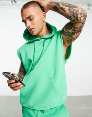 HIIT sleeveless hoodie in green