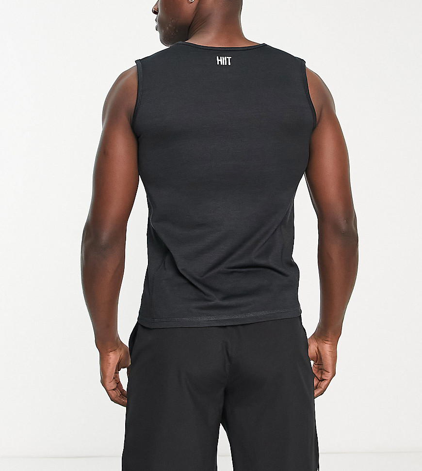 HIIT sleeveless training T-shirt in black heather