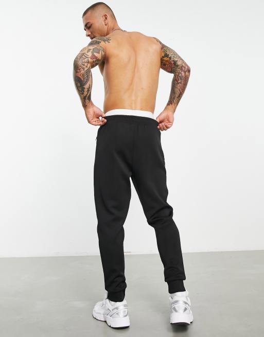 French Connection slim fit tricot joggers in black, ASOS