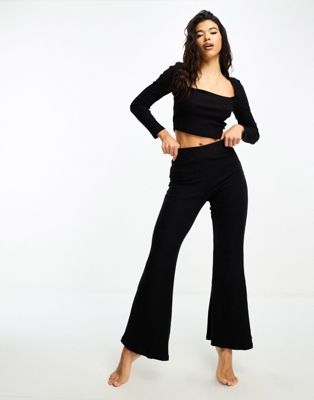HIIT soft touch rib lounge wide leg jogger