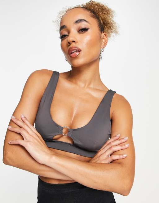 HIIT bralet with ruch detail in pink