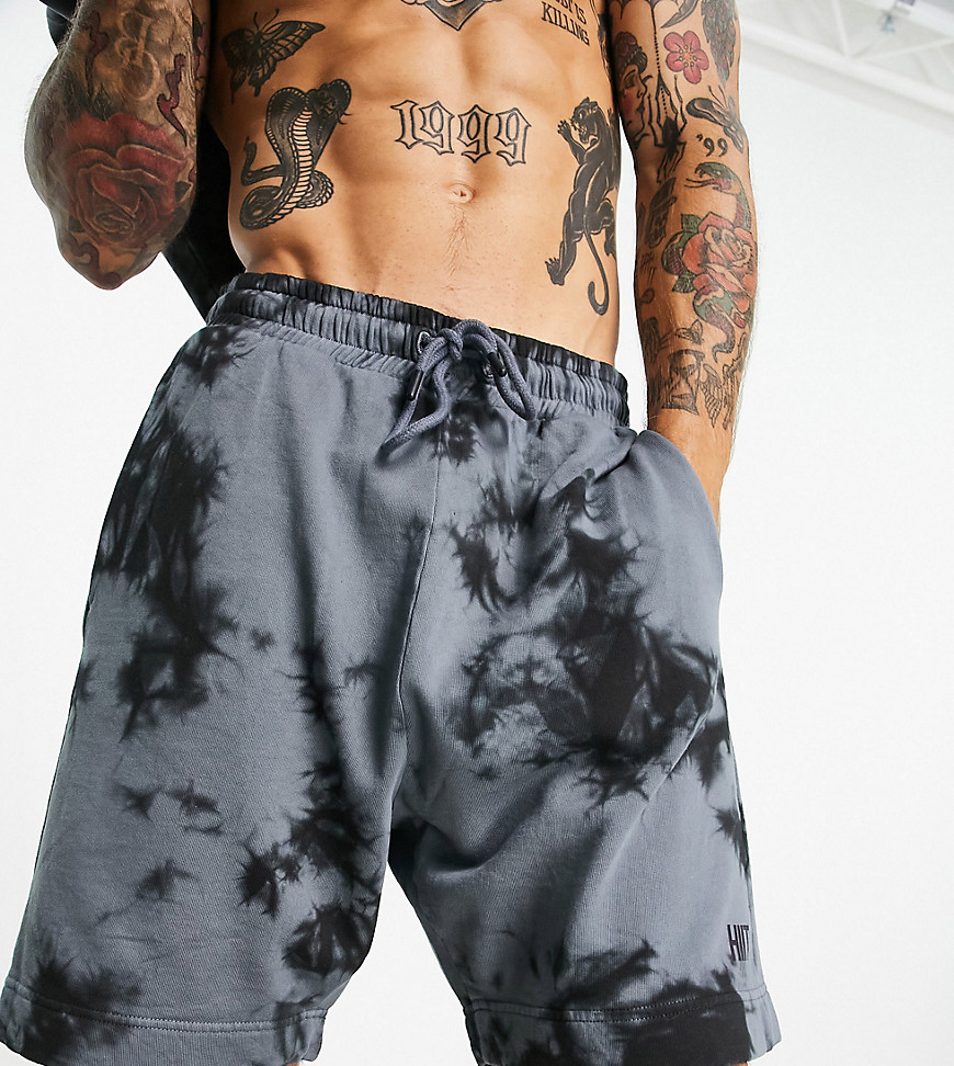 HIIT sweat short in washed charcoal-Gray