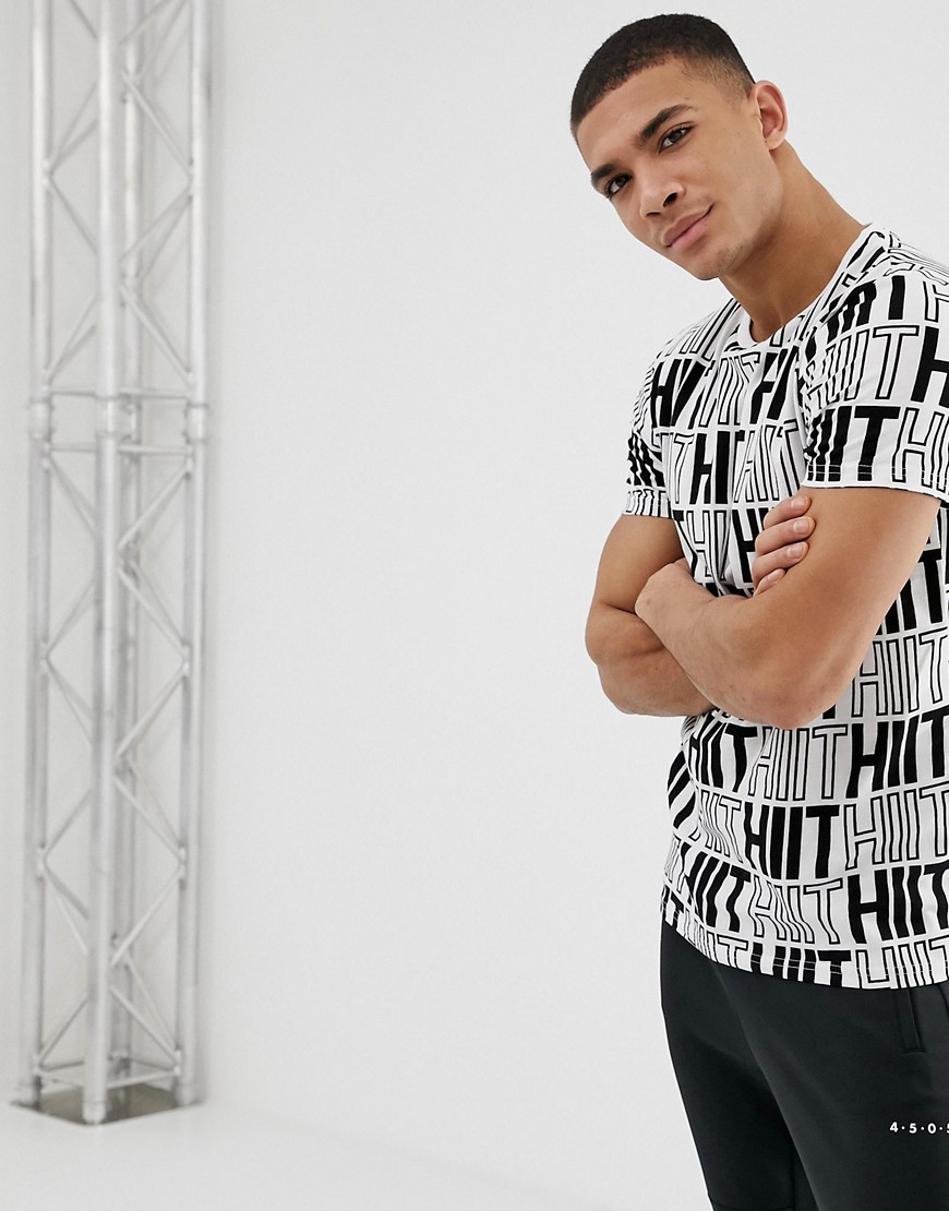HIIT - T-shirt met print in wit