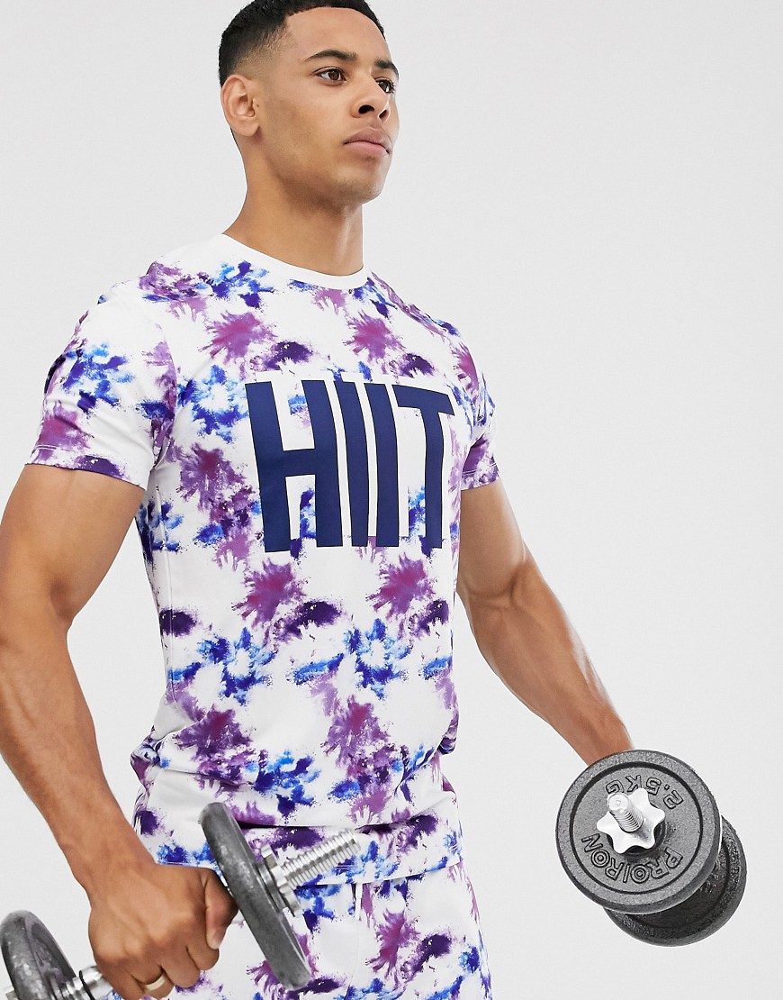 HIIT - T-shirt met verspatten in paars