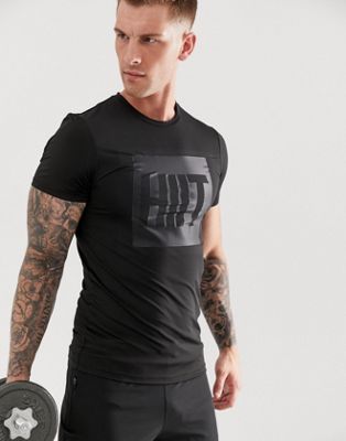 HIIT - T-shirt met vierkante print-Zwart
