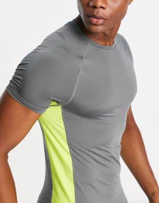 HIIT t-shirt with contrast panels-Gray