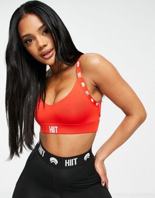 HIIT taped strappy bra in red