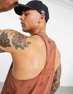 HIIT HIIT tie dye vest in tan-Grey