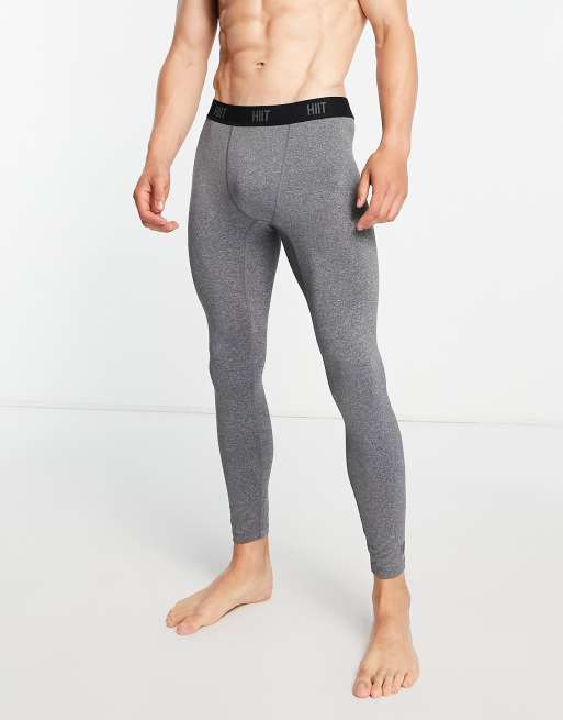 HIIT training legging in black marl