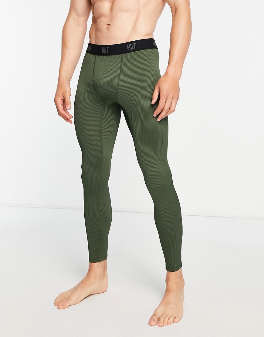 HIIT training legging short in khaki-Green