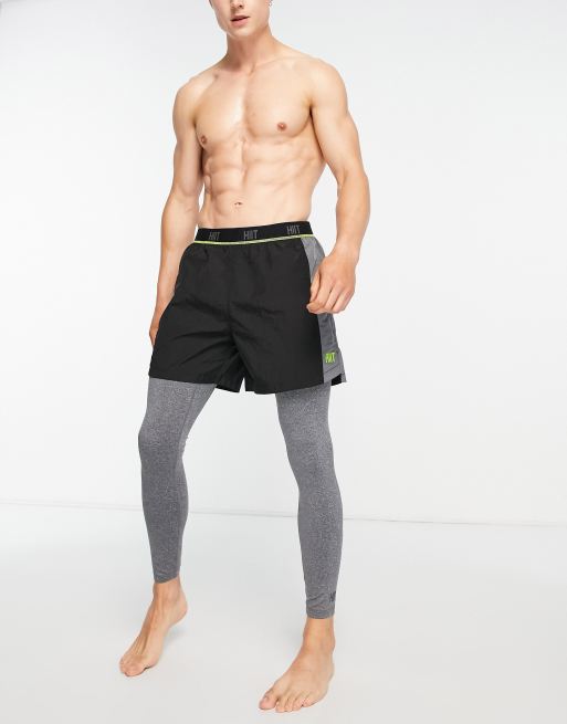 HIIT training leggings in black marl, 4 of 4