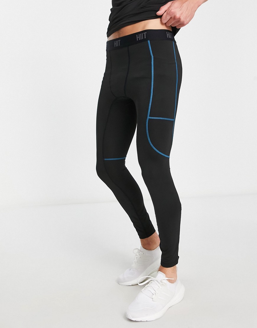 HIIT training leggings with seam detail-Black