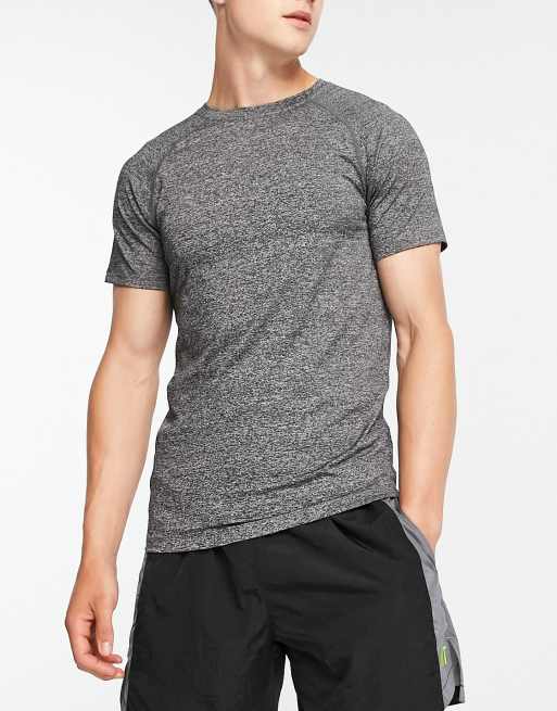 HIIT training t-shirt in black marl