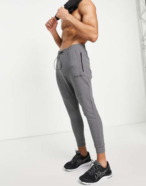 HIIT Training tech trackies in charcoal