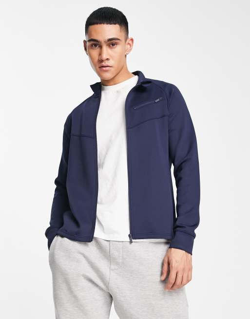 HIIT – Trainingsjacke aus Polytricot in Marineblau mit durchgehendem Reißverschluss