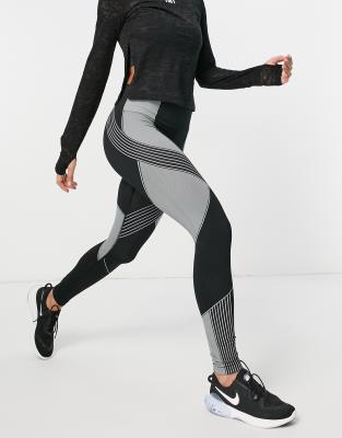HIIT two tone seamless leggings in black and stone