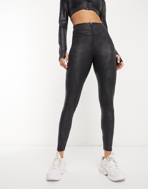 High waisted zip on sale leggings