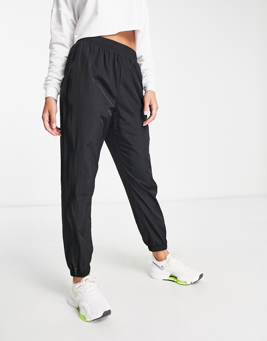 HIIT zip leg woven oversized joggers-Black