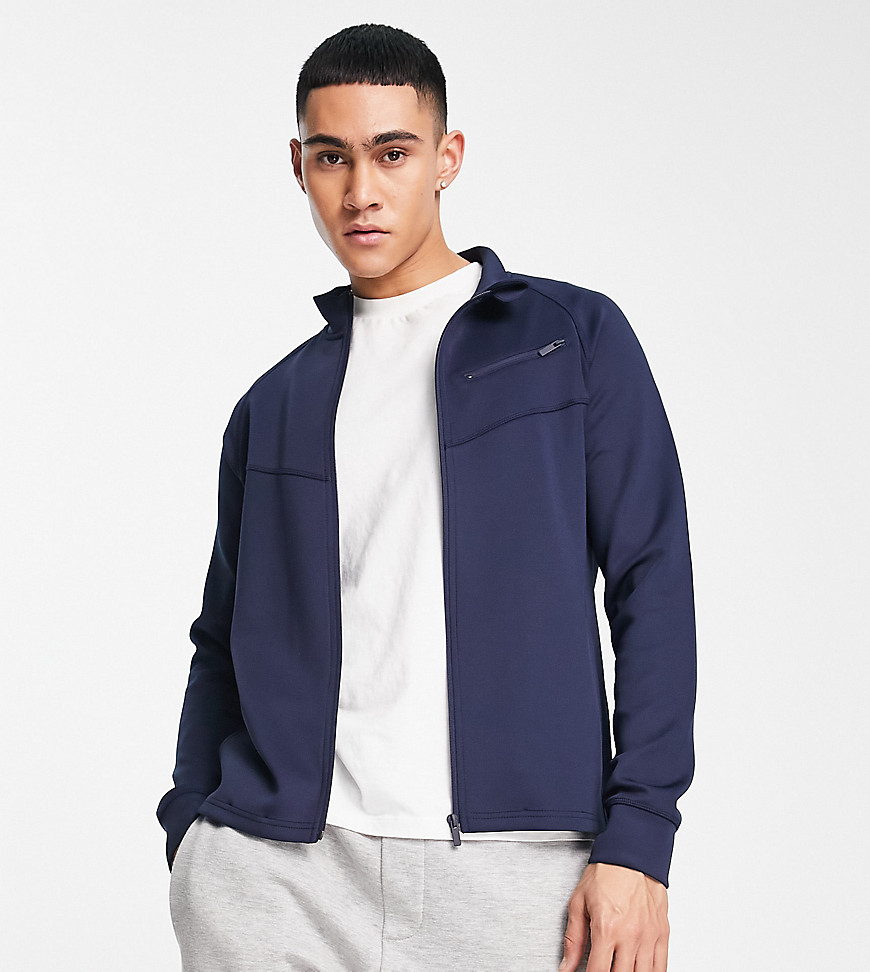 HIIT zip up track jacket in tricot in navy-Blue