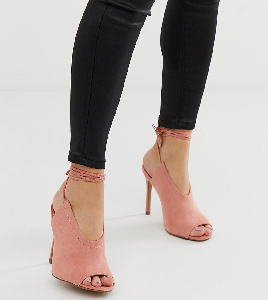 Høje hæle uden rem med løs pasform fra ASOS DESIGN-Pink
