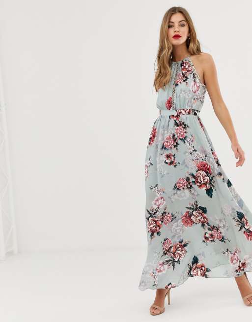 Højhalset maxikjole i blomsterprint fra Forever New