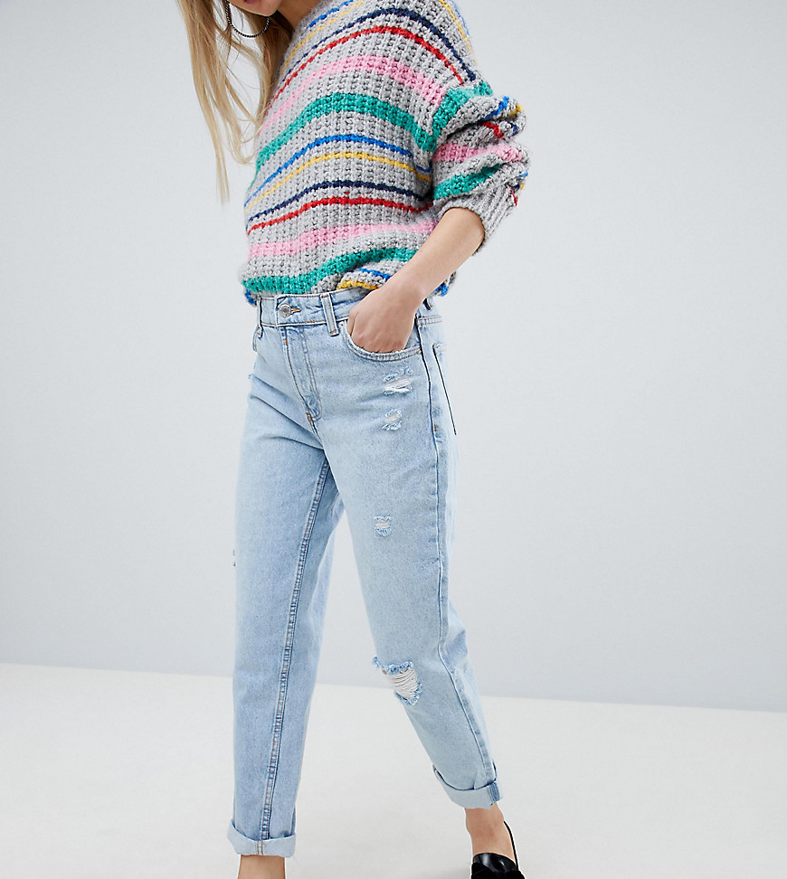 Højtaljede 80'er-jeans fra Bershka-Blå