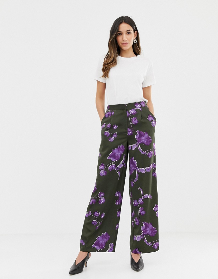Højtaljede bukser med blomster fra Y.A.S-Multifarvet