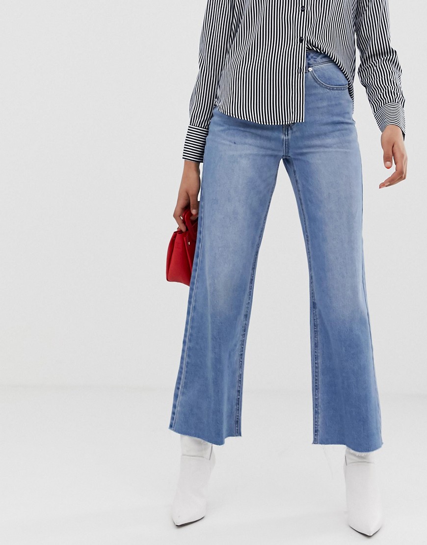 Højtaljede jeans med vide ben fra Vero Moda-Blå