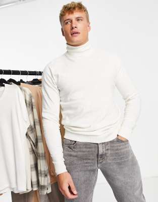 Джемперы и кардиганы  Asos Хлопковая водолазка цвета небеленого полотна Threadbare-Розовый цвет