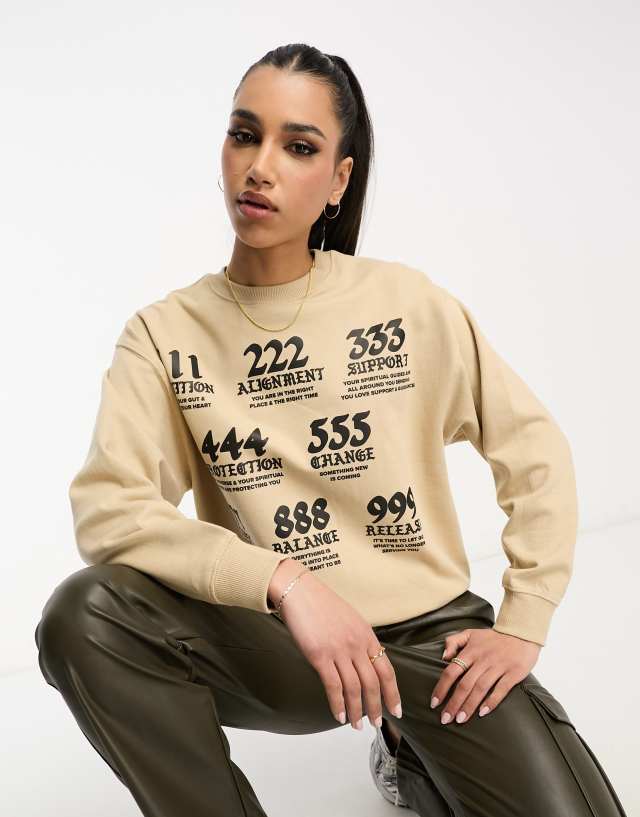 HNR LDN angel numbers sweatshirt in natural