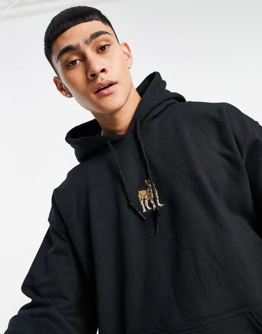 HNR LDN – Bluza z kapturem i haftowanym wzorem pitbulla