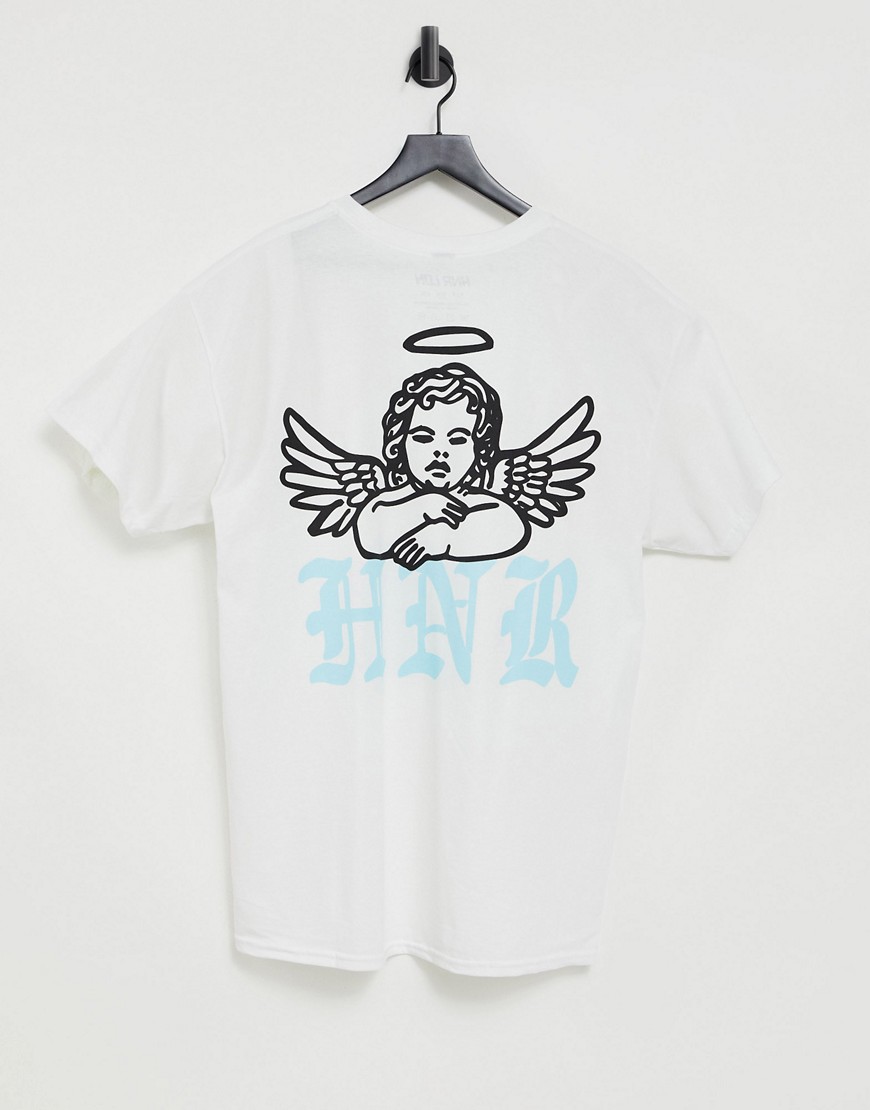 HNR LDN cherub backprint oversized t-shirt-White