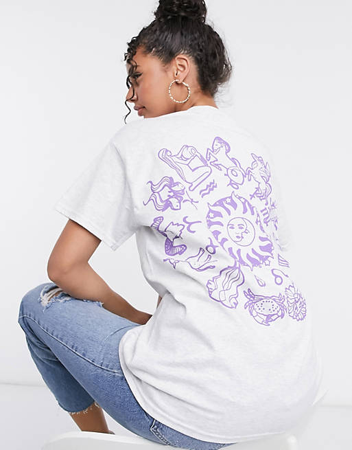HNR LDN – Oversize-T-shirt mit Sternzeichen-Print am Rücken